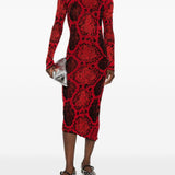 Abito midi con stampa animalier in rosso The Attico - donna 