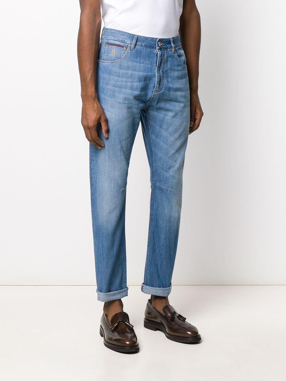 Jeans dritti in blu Brunello cucinelli - uomo 