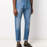 Jeans dritti in blu Brunello cucinelli - uomo 