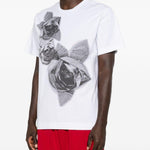 T-shirt con stampa floreale in bianco Simone rocha - uomo 
