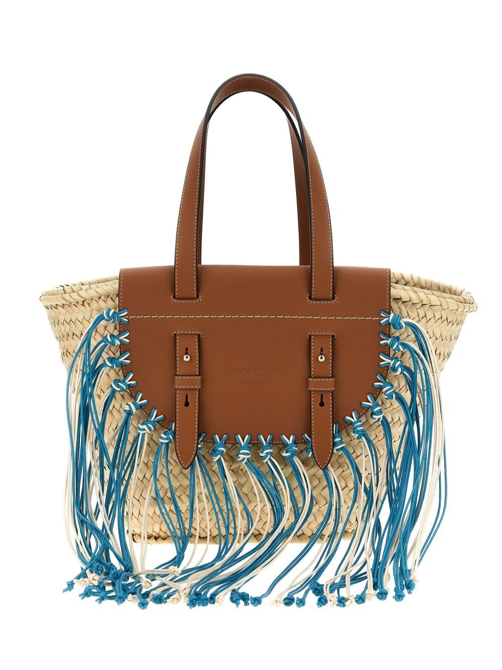 Borsa tote Tropicana in marrone e blu Cuba Lab - donna 