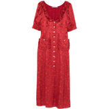 Abito midi con bottoni in rosso Alessandra Rich - donna 