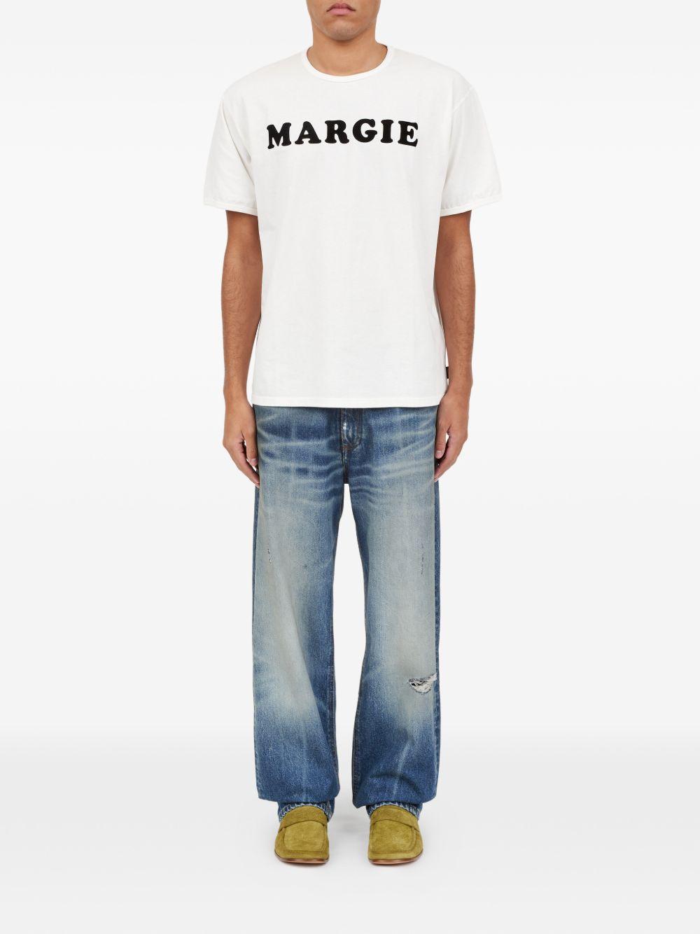 T-shirt in cotone con stampa grafica in bianco Mm6 maison margiela - uomo 