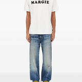 T-shirt in cotone con stampa grafica in bianco Mm6 maison margiela - uomo 