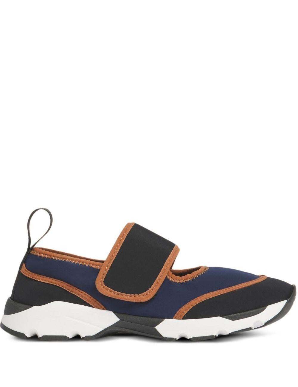 Sneakers con design a pannelli in blu Marni - donna 