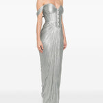 Abito maxi stephanie con cut-out in verde Maria lucia hohan - donna 