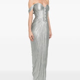 Abito maxi stephanie con cut-out in verde Maria lucia hohan - donna 