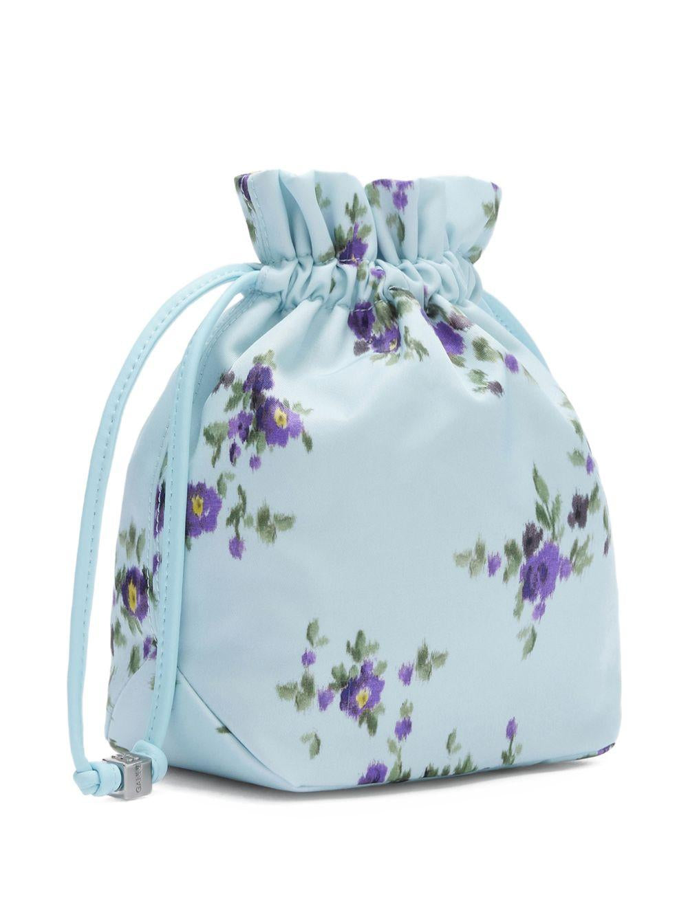 Borsa a fiori con coulisse in rosa Ganni - donna 
