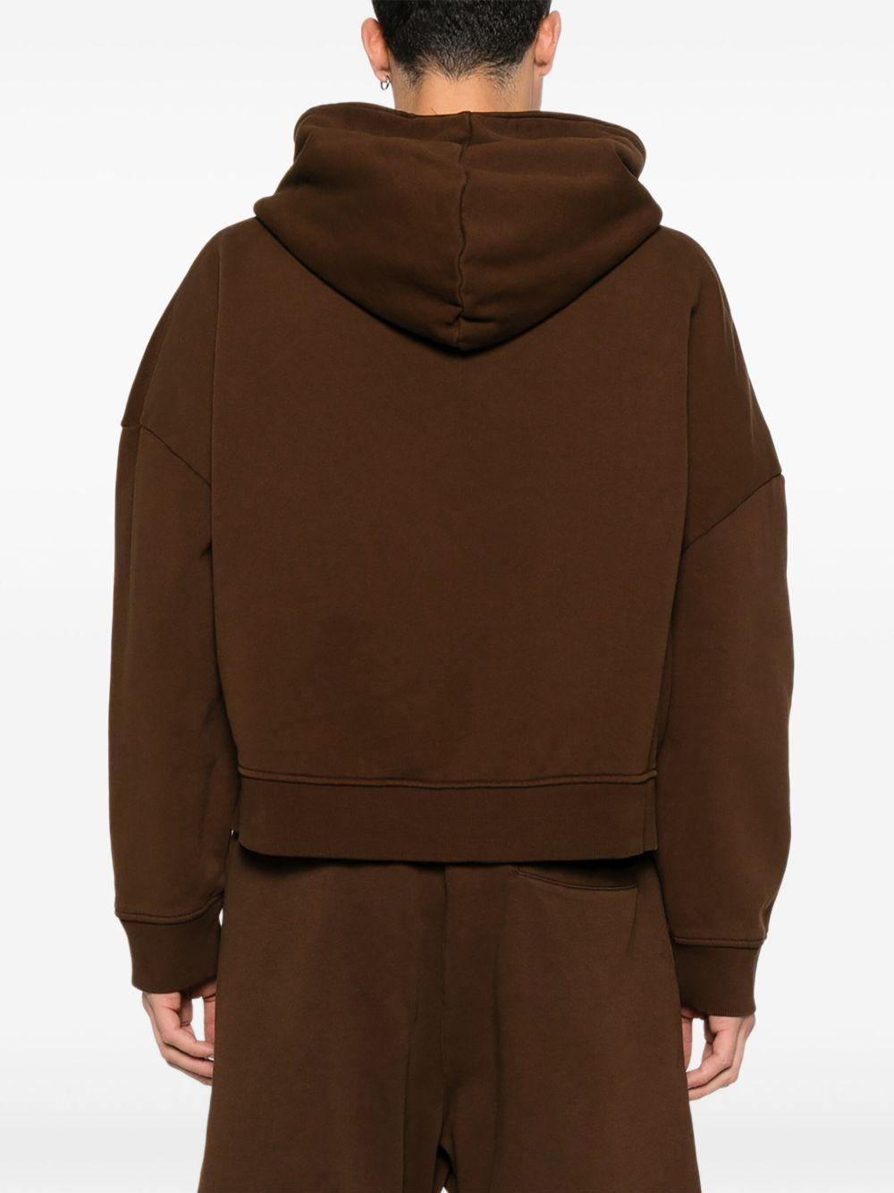 Felpa con zip in marrone Entire studios - unisex 