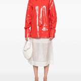 Camicia con cravatta integrata in vernice rossa Jil Sander - donna 