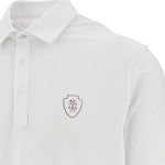 Polo con logo e toppa in bianco Brunello cucinelli - uomo 