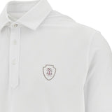 Polo con logo e toppa in bianco Brunello cucinelli - uomo 