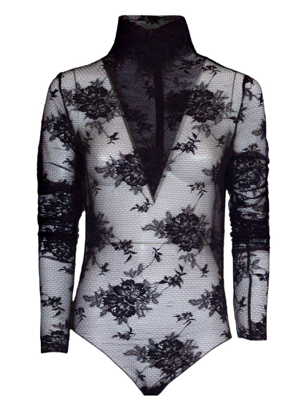 Body con ricamo a fiori in nero The andamane - donna 