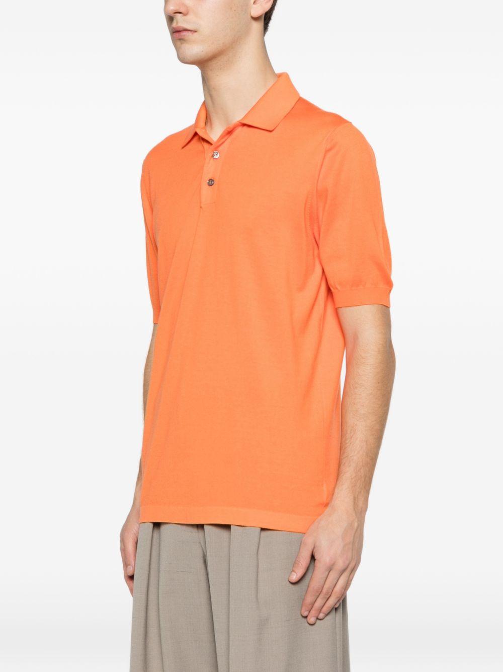 Polo con bottoni in arancione Kiton - uomo 
