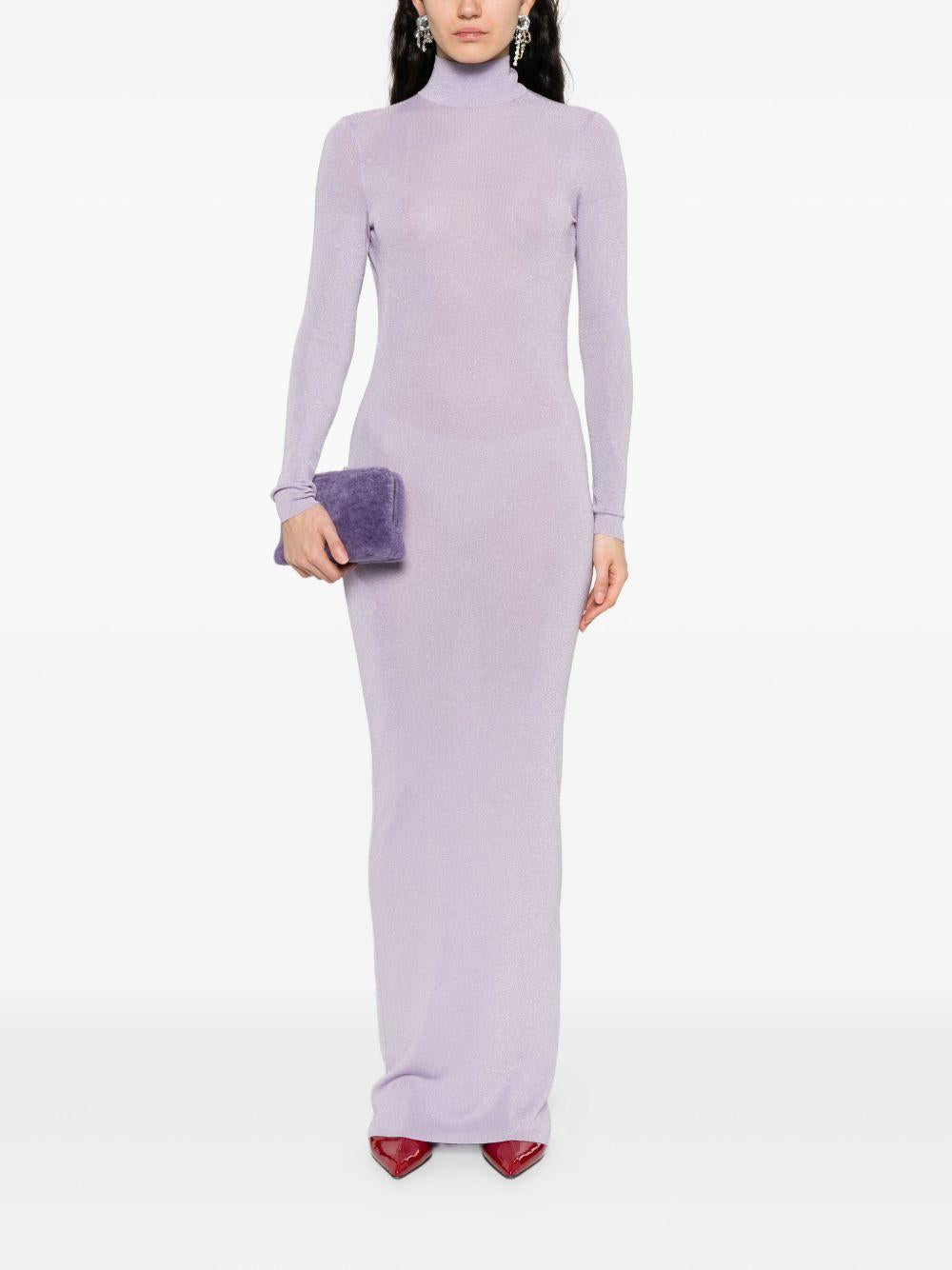 Abito corto in maglia fine in viola Self-portrait - donna 