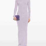 Abito corto in maglia fine in viola Self-portrait - donna 