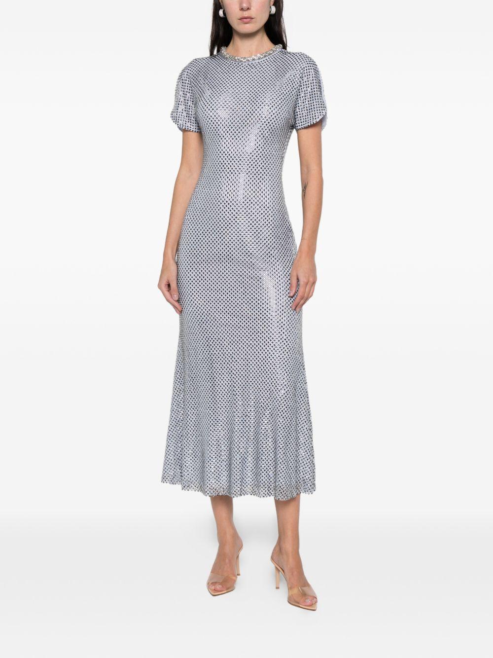 Abito midi con strass in azzurro Self-Portrait - donna 