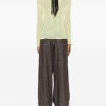 Top a maniche lunghe con design plissettato in verde lime Issey miyake  - donna 