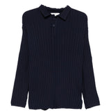 Polo plissettata in blu Gongdid design - uomo 