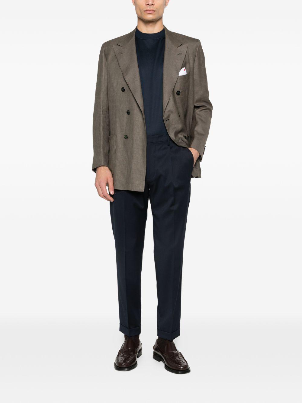 Blazer doppiopetto in verde Kiton - uomo 