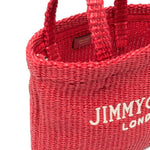 Borsa con logo in raffia in rosso Jimmy choo - donna 