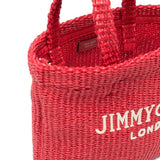 Borsa con logo in raffia in rosso Jimmy choo - donna 
