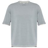 T-shirt in maglia a coste in azzurro Eleventy - uomo 