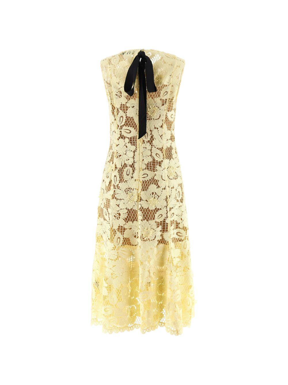 Abito midi in pizzo in giallo Self-Portrait - donna 
