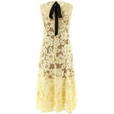 Abito midi in pizzo in giallo Self-Portrait - donna 