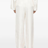 Pantaloni palazzo di seta in avorio Toteme - donna 