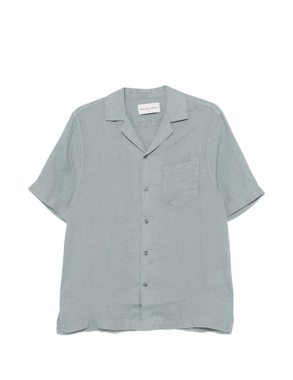 Camicia a maniche corte angelo in blu Frescobol carioca - uomo 