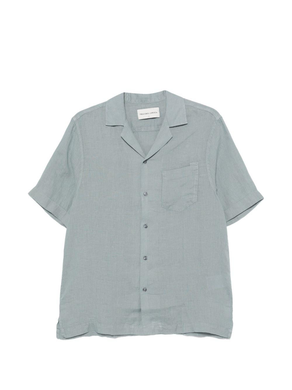 Camicia a maniche corte angelo in blu Frescobol carioca - uomo 