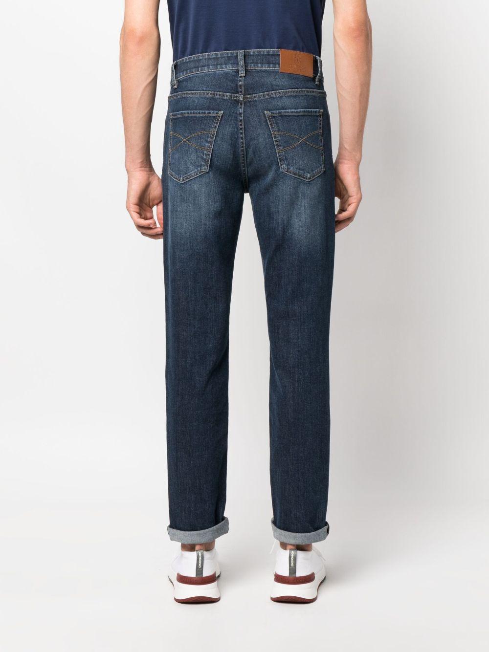 Jeans a gamba stretta in blu Brunello cucinelli - uomo 