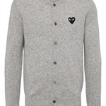 Cardigan con logo a cuore in grigio Comme des garcons play - unisex 