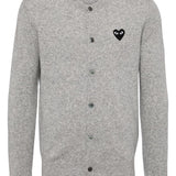 Cardigan con logo a cuore in grigio Comme des garcons play - unisex 