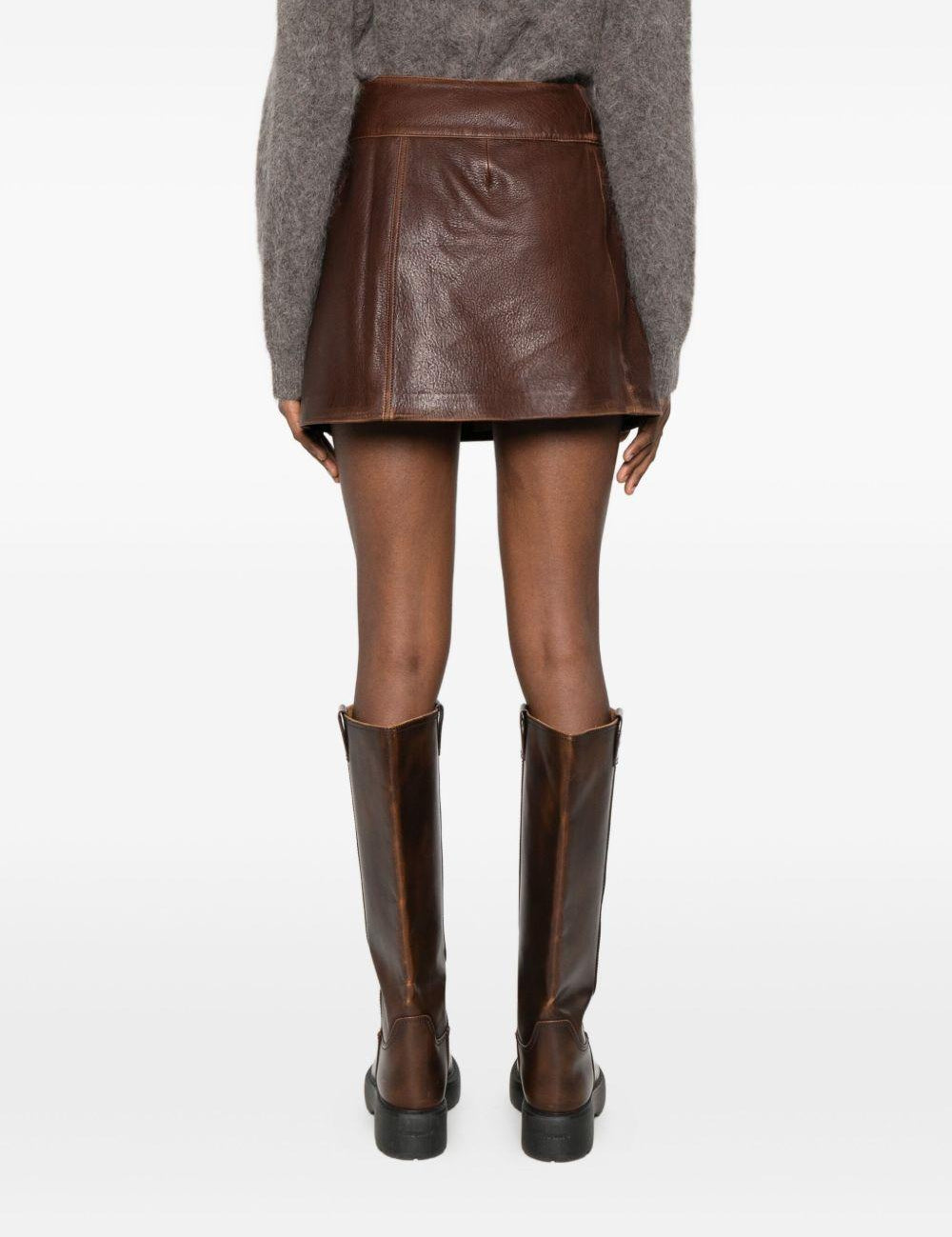 Mini gonna effetto pelle in marrone Simkhai - donna 