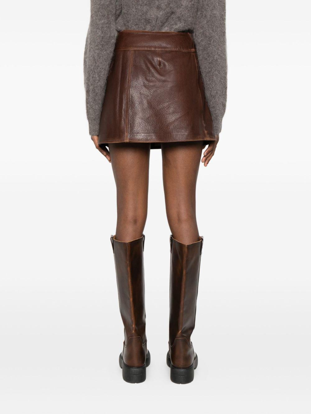 Mini gonna effetto pelle in marrone Simkhai - donna 