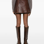 Mini gonna effetto pelle in marrone Simkhai - donna 