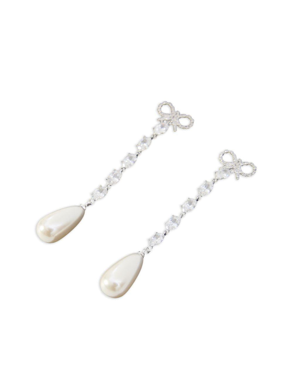 Orecchini pendenti con fiocco in argento Self-portrait - donna 
