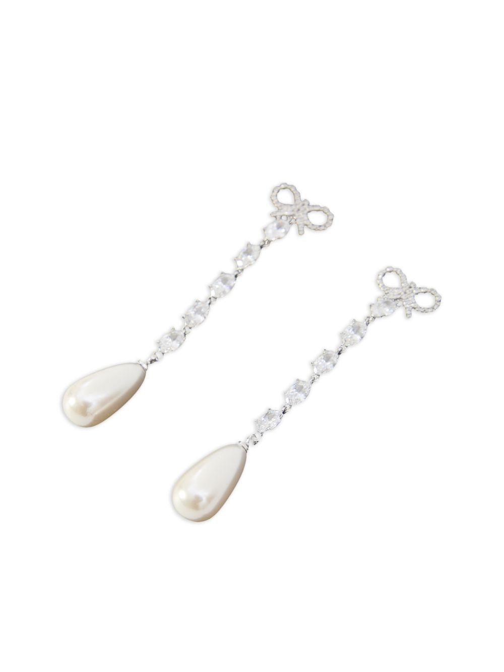 Orecchini pendenti con fiocco in argento Self-portrait - donna 