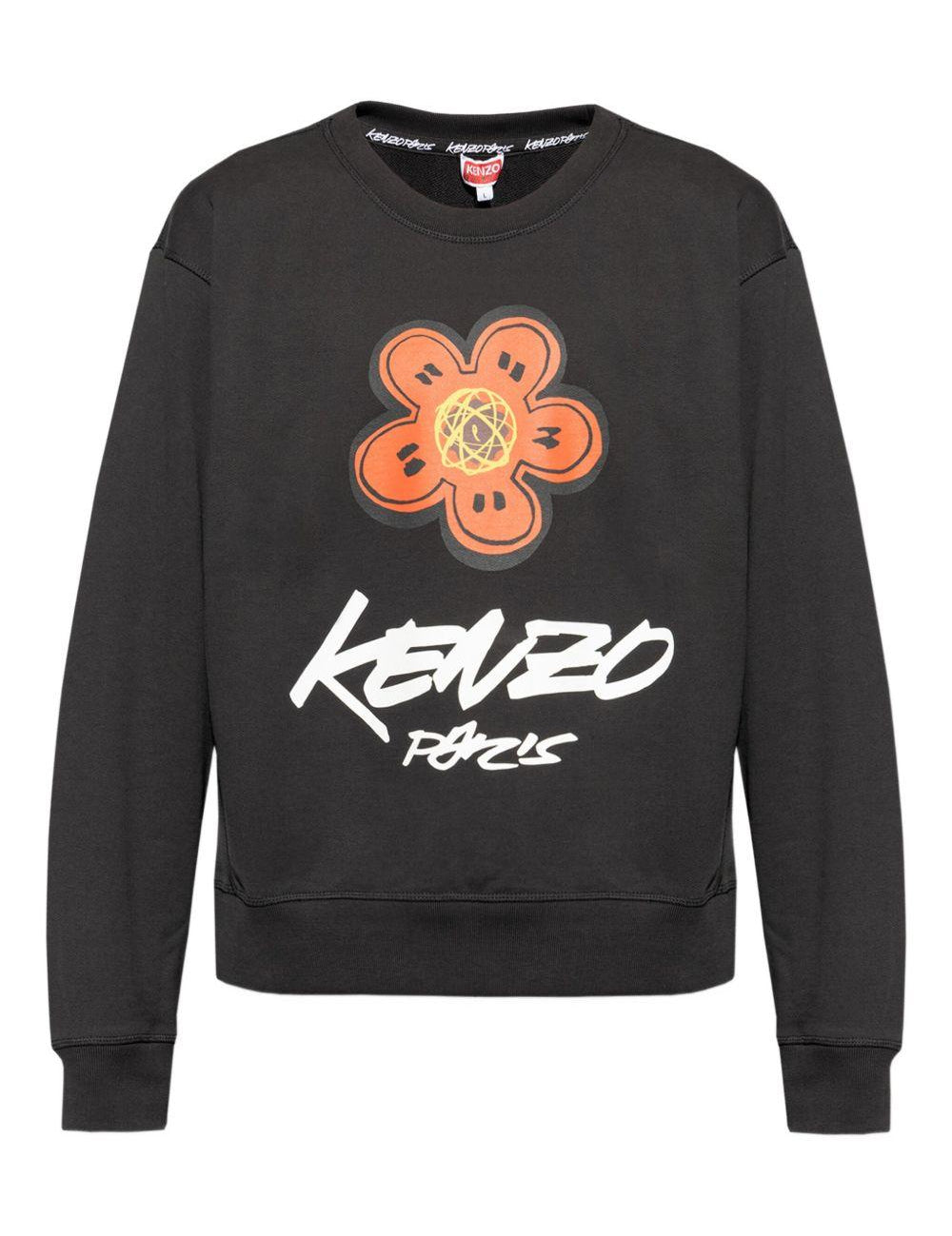 Felpa con stampa floreale Boke in nero Kenzo - uomo 