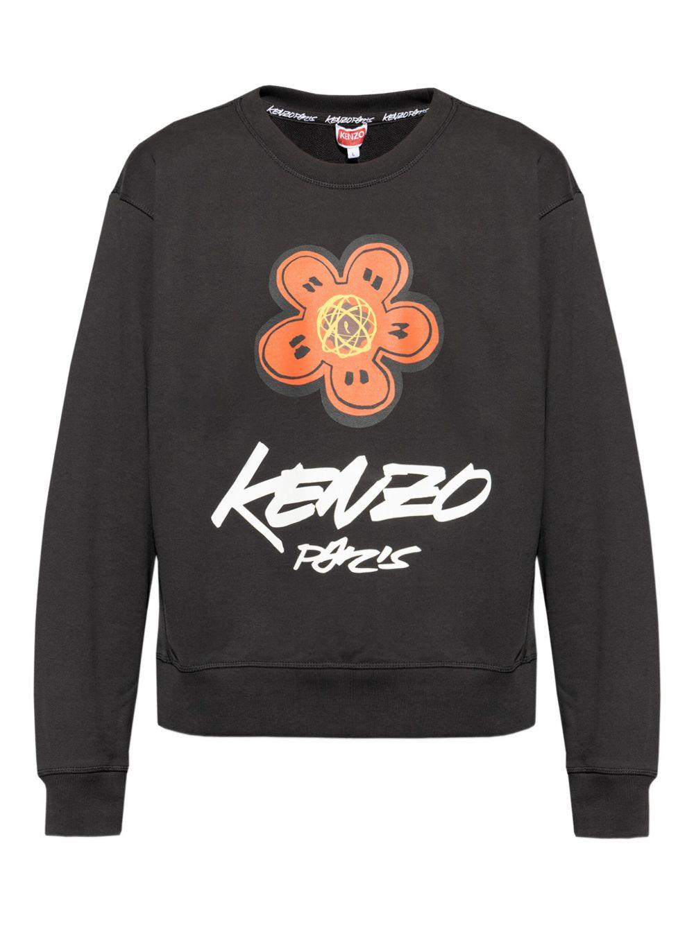 Felpa con stampa floreale Boke in nero Kenzo - uomo 