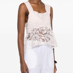 Top in pizzo con motivo floreale in rosa Maurizio - donna 