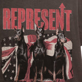 T-shirt con grafica cane dream on tour in marrone Represent - uomo 