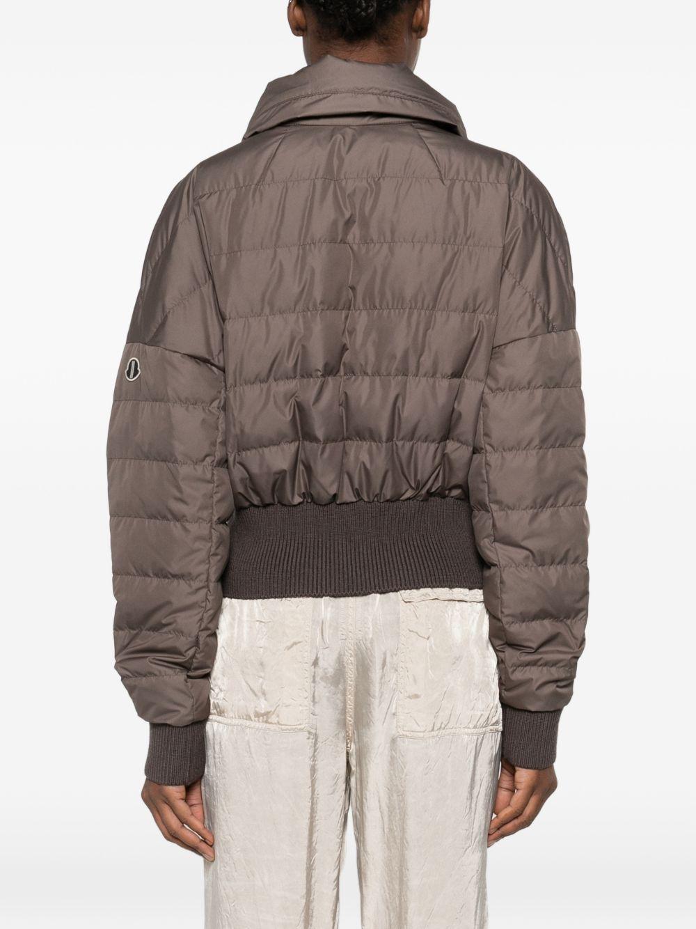 Giacca crop trapuntata in marrone Rick Owens x Moncler - unisex<BR/> 