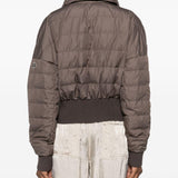 Giacca crop trapuntata in marrone Rick Owens x Moncler - unisex<BR/> 