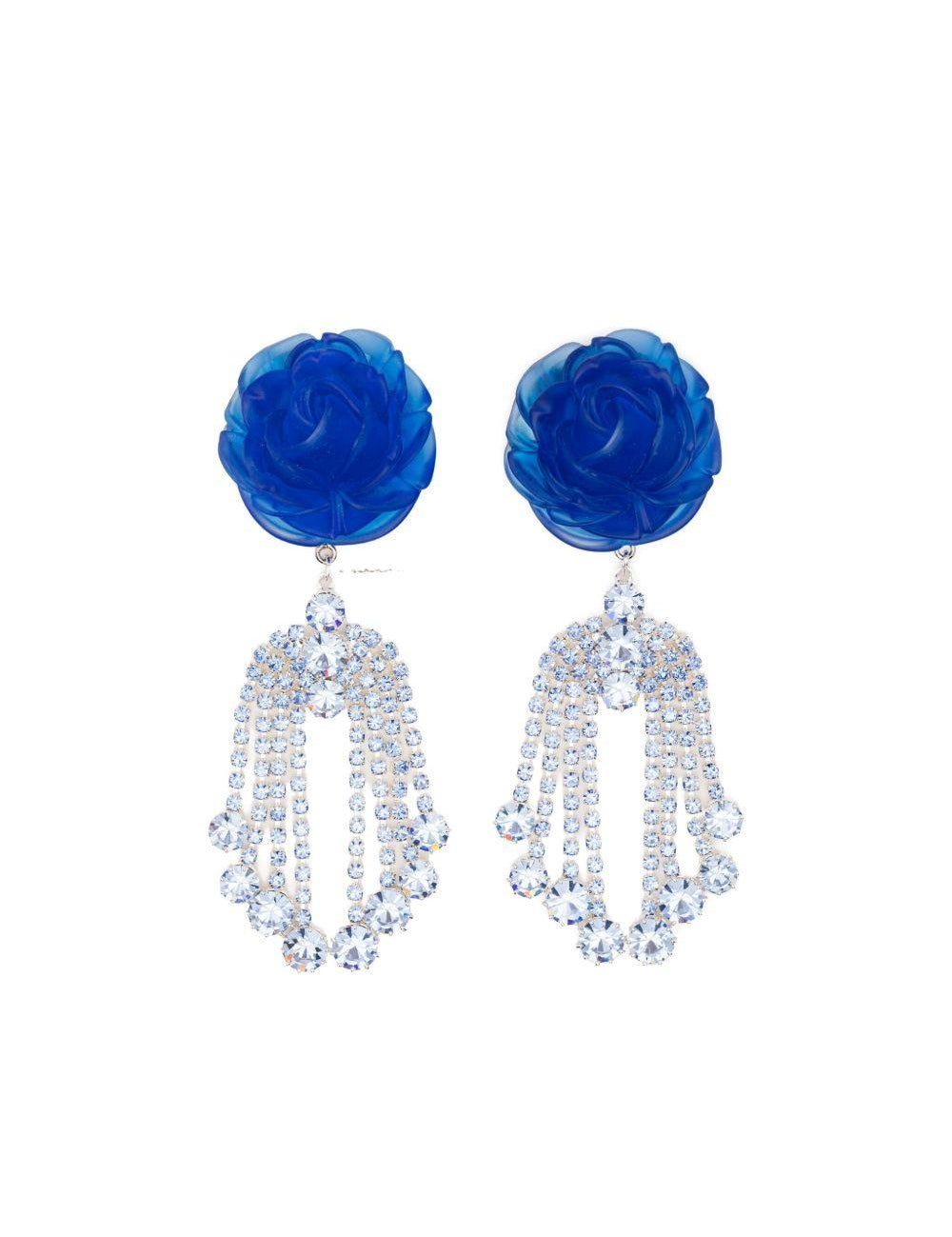 Orecchini decorati con rosa in blu e argento Magda butrym - donna 