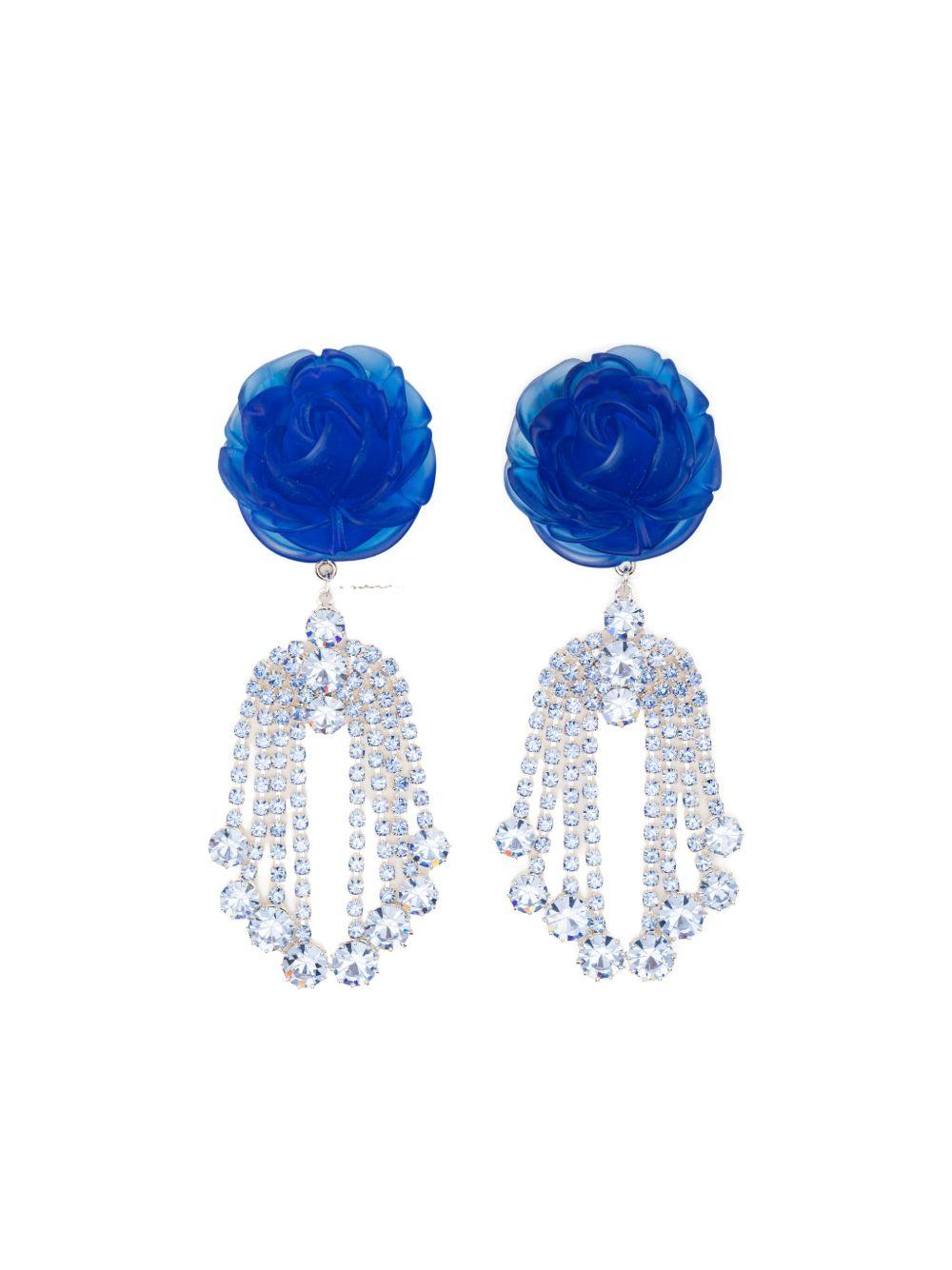 Orecchini decorati con rosa in blu e argento Magda butrym - donna 