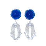 Orecchini decorati con rosa in blu e argento Magda butrym - donna 
