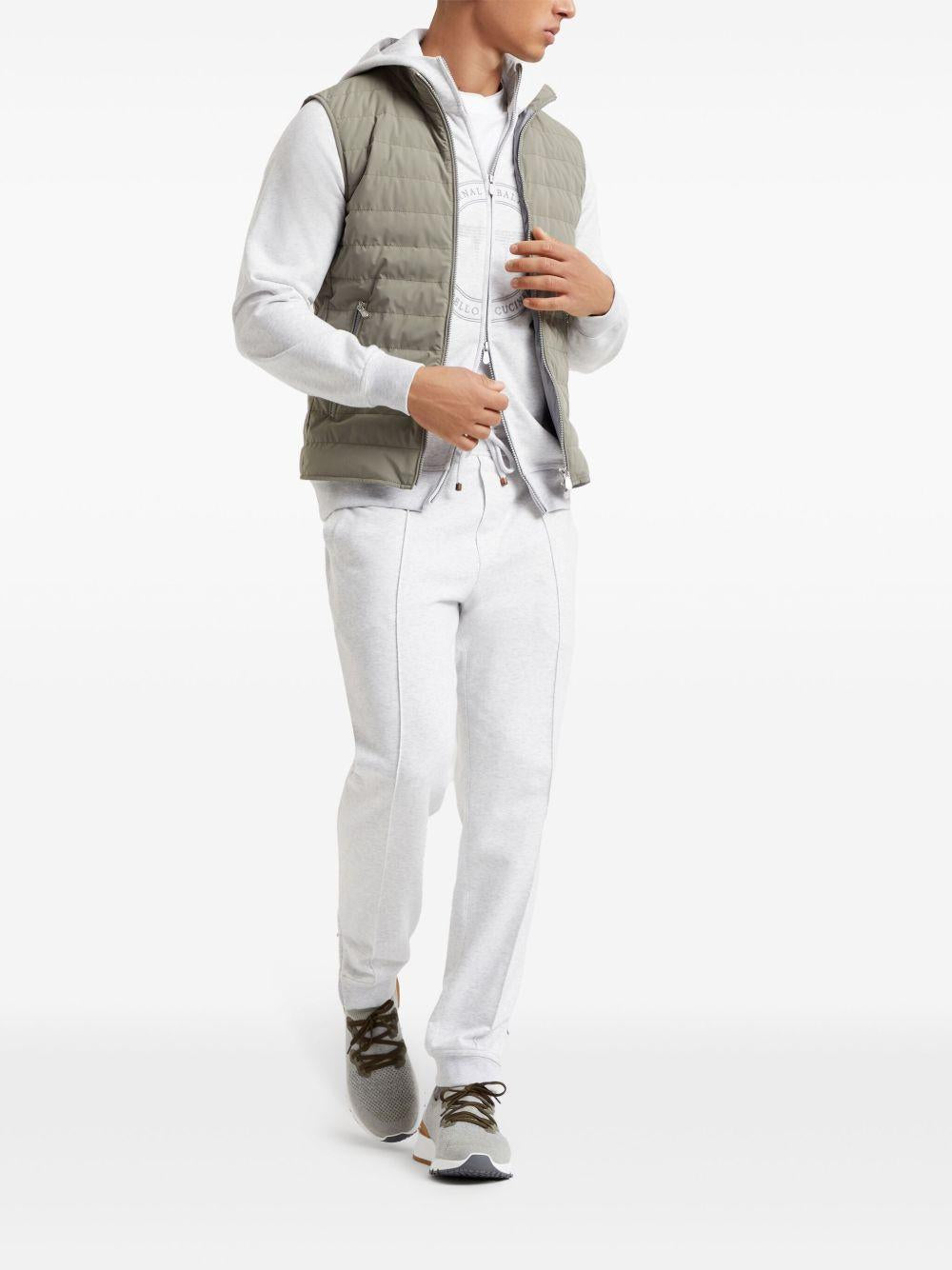T-shirt a maniche corte in bianco Brunello cucinelli - uomo 